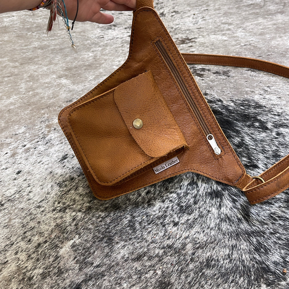 Leren doggybag crossbody of heup uitlaattas