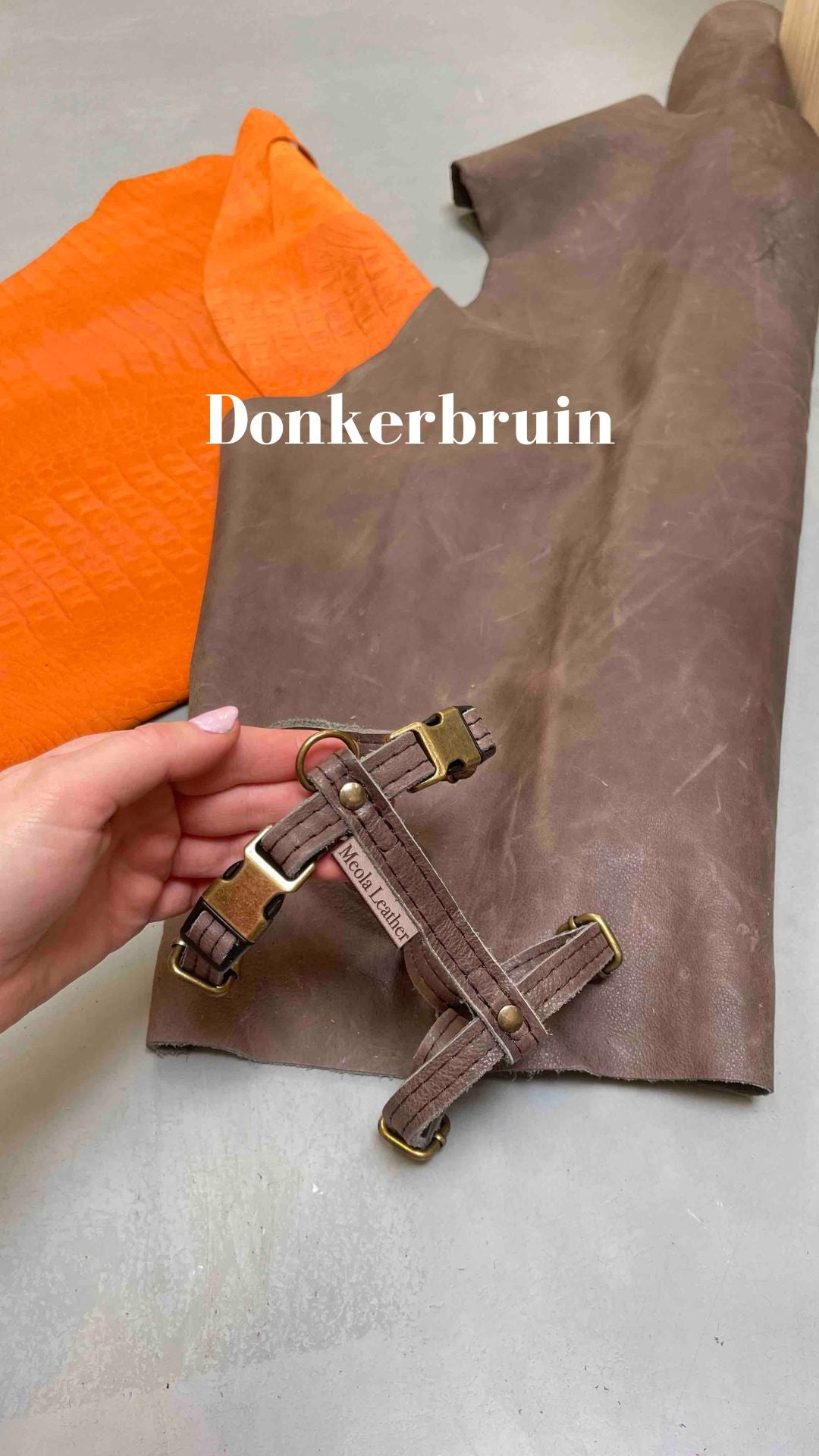 Donkerbruin tuig leren tuig handgemaakt y tuig hond