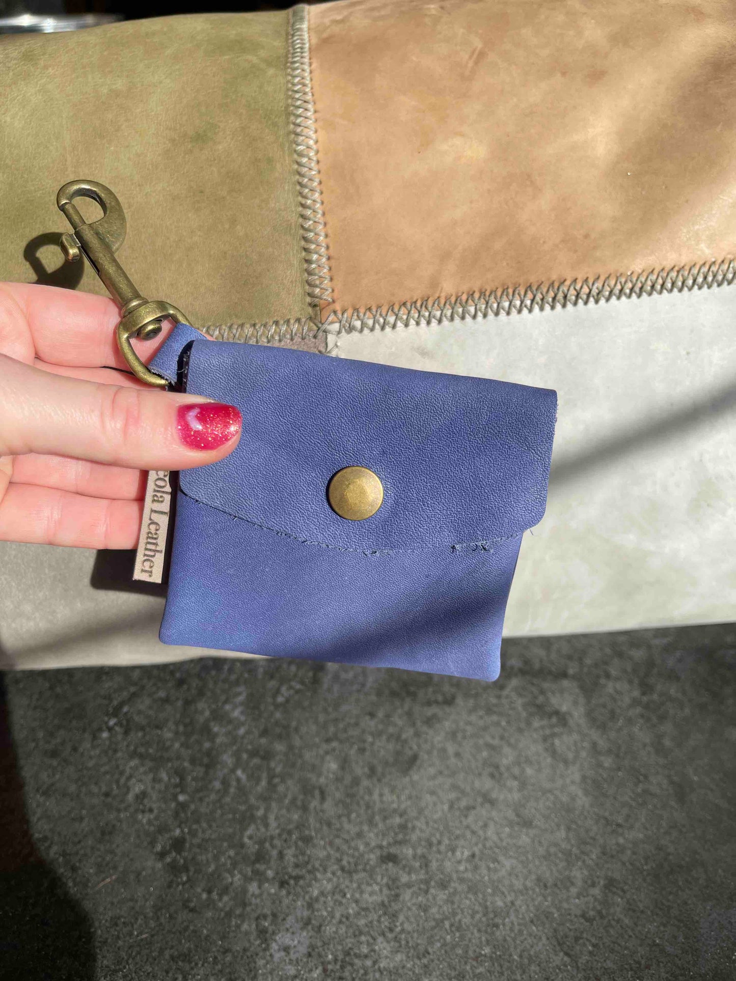 Snackbag hond snacktasje aan lijn poeptasje aan lijn lhandgemaakt eren snackbag blauw