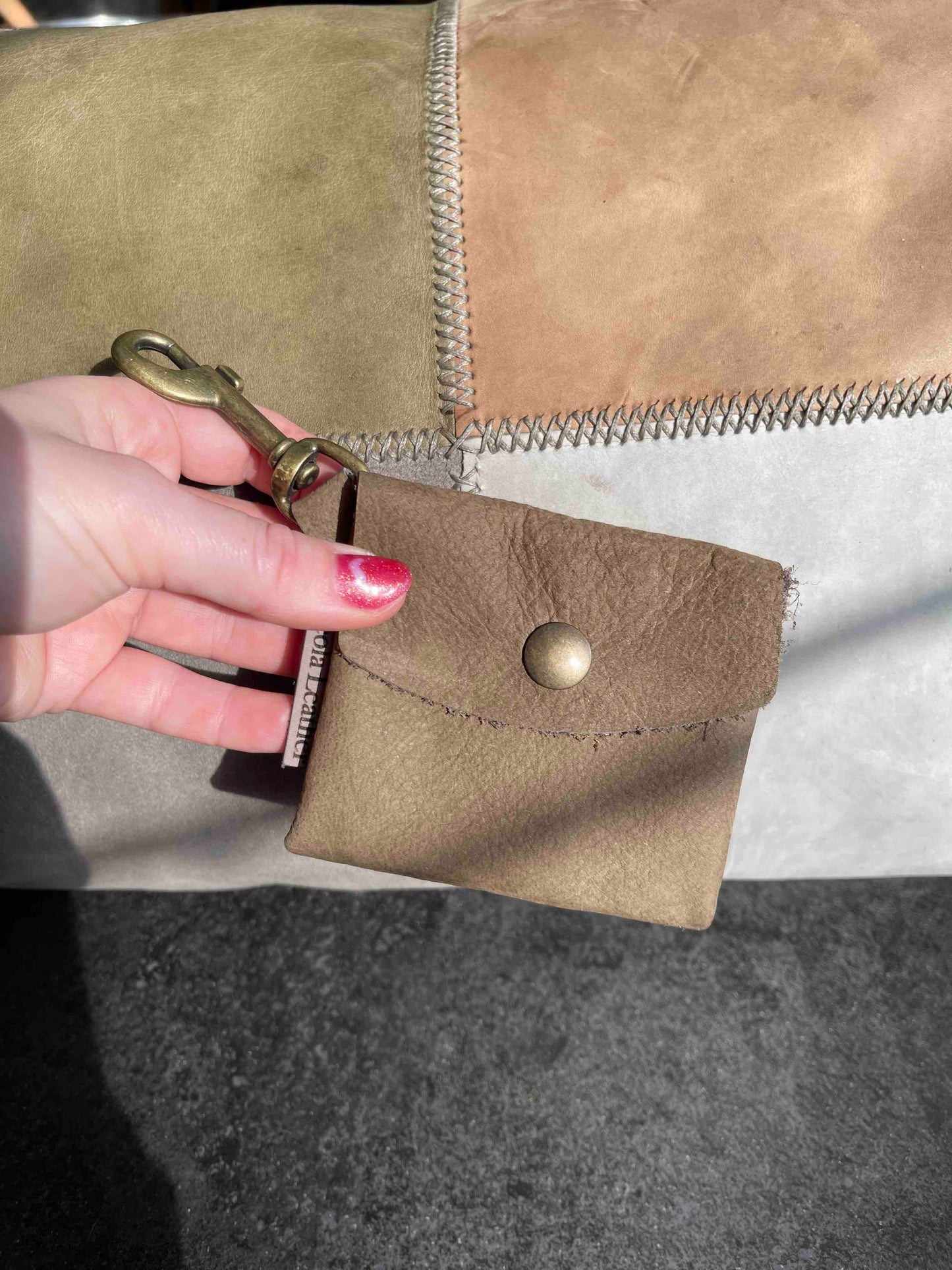 Snackbag hond snacktasje aan lijn poeptasje aan lijn lhandgemaakt eren snackbag legergroen