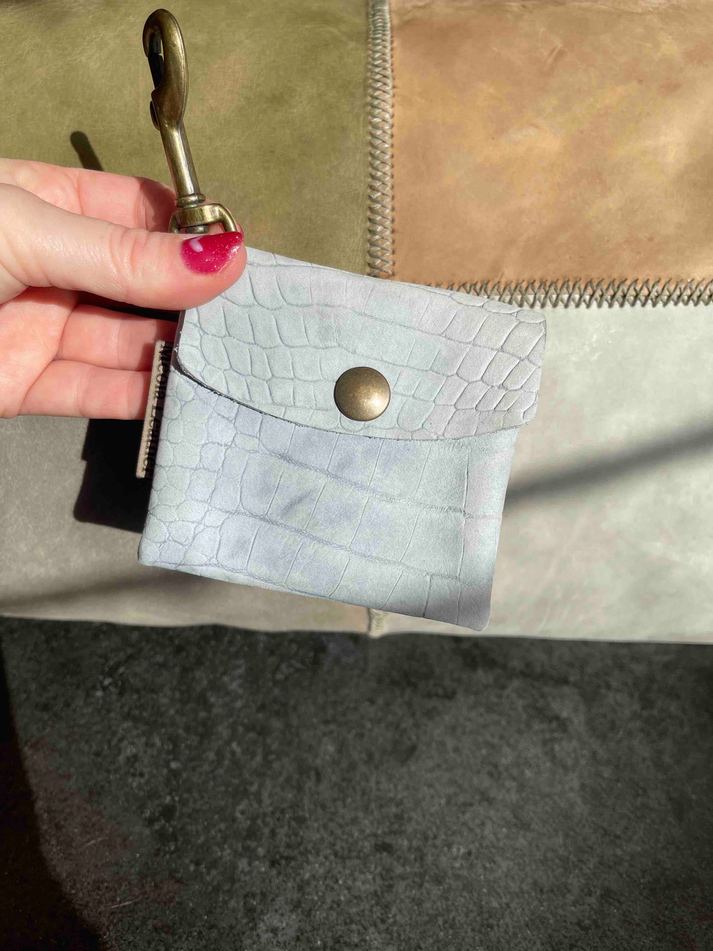 Snackbag hond snacktasje aan lijn poeptasje aan lijn lhandgemaakt eren snackbag lichtblauw