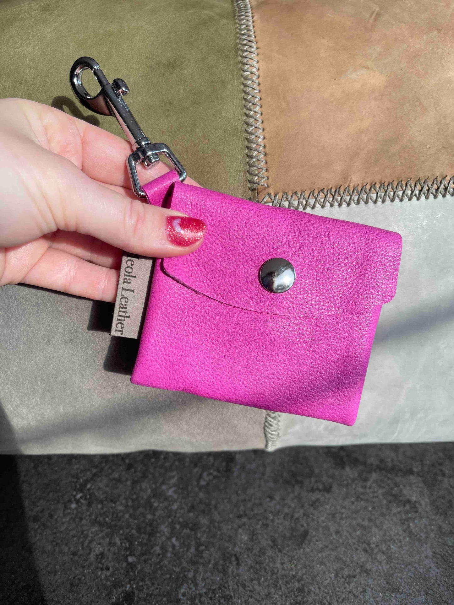 Snackbag hond snacktasje aan lijn poeptasje aan lijn lhandgemaakt eren snackbag roze