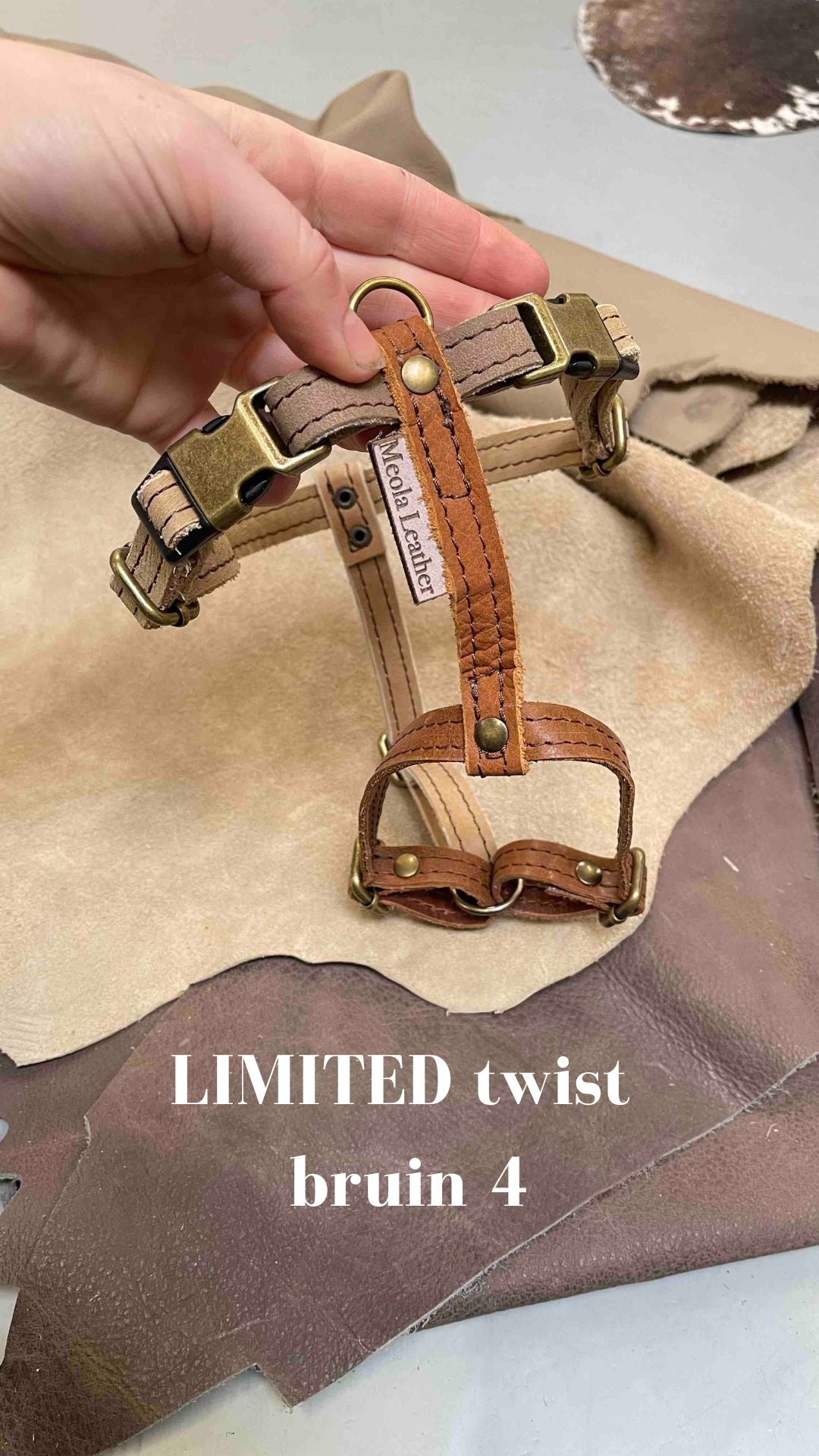 bruin_4 limited_hondentuig_harnas_hond_y_tuig_goed_passend_handgemaakt_leer_meola_leather_dogs lederen hondentuig
