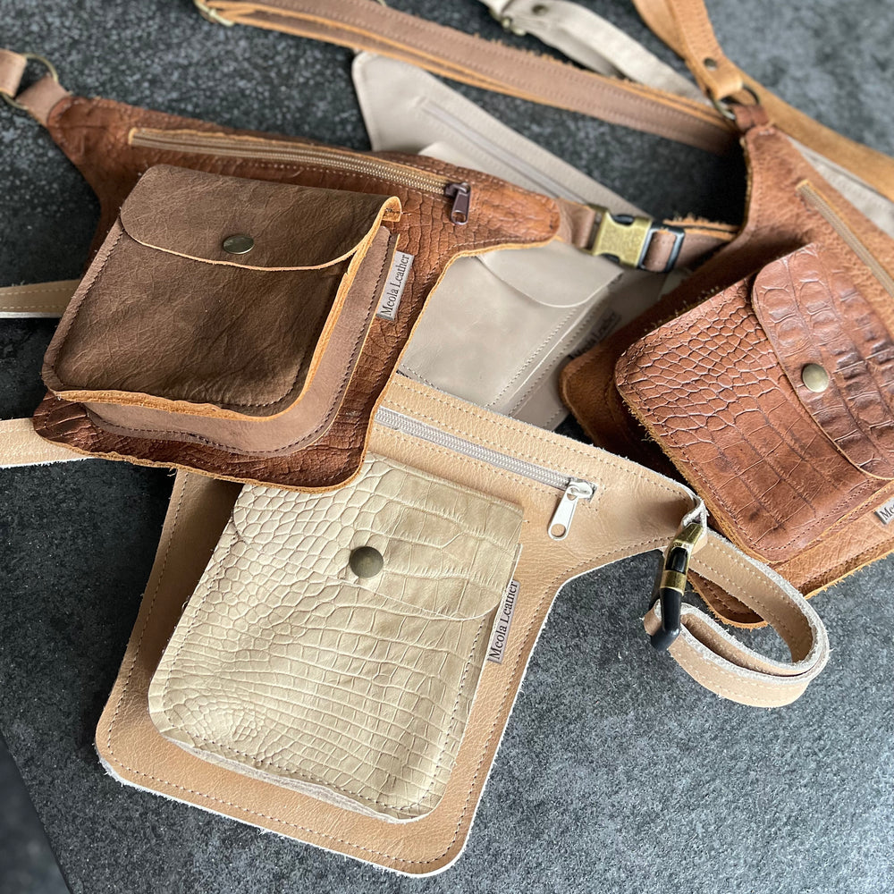 doggybag leren uitlaattas hond handgemaakt speciale kleur