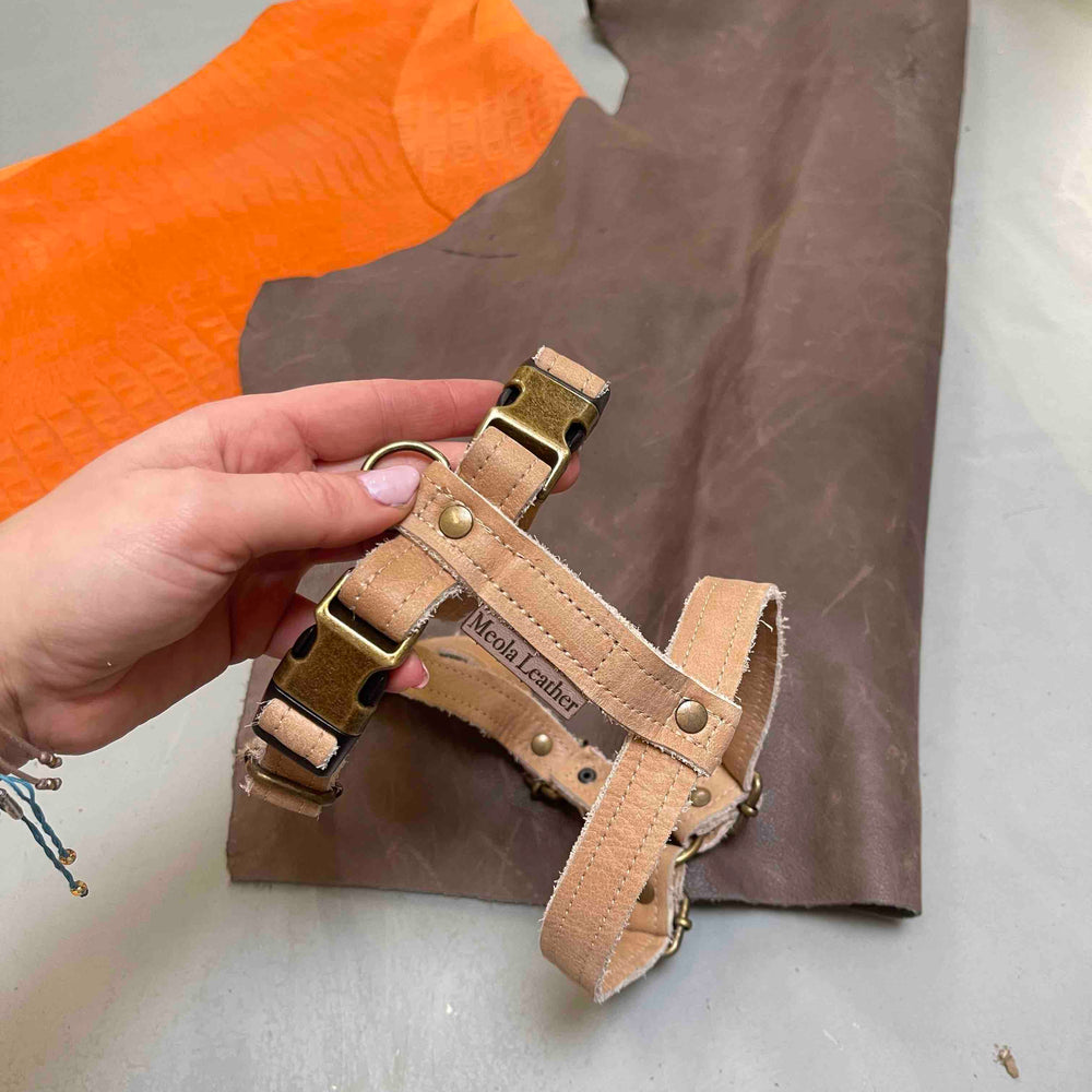 
                      
                        handgemaakt leren y tuig hond perfect passend tuig doodle teckel gepersonaliseerd naam L sale beige 
                      
                    