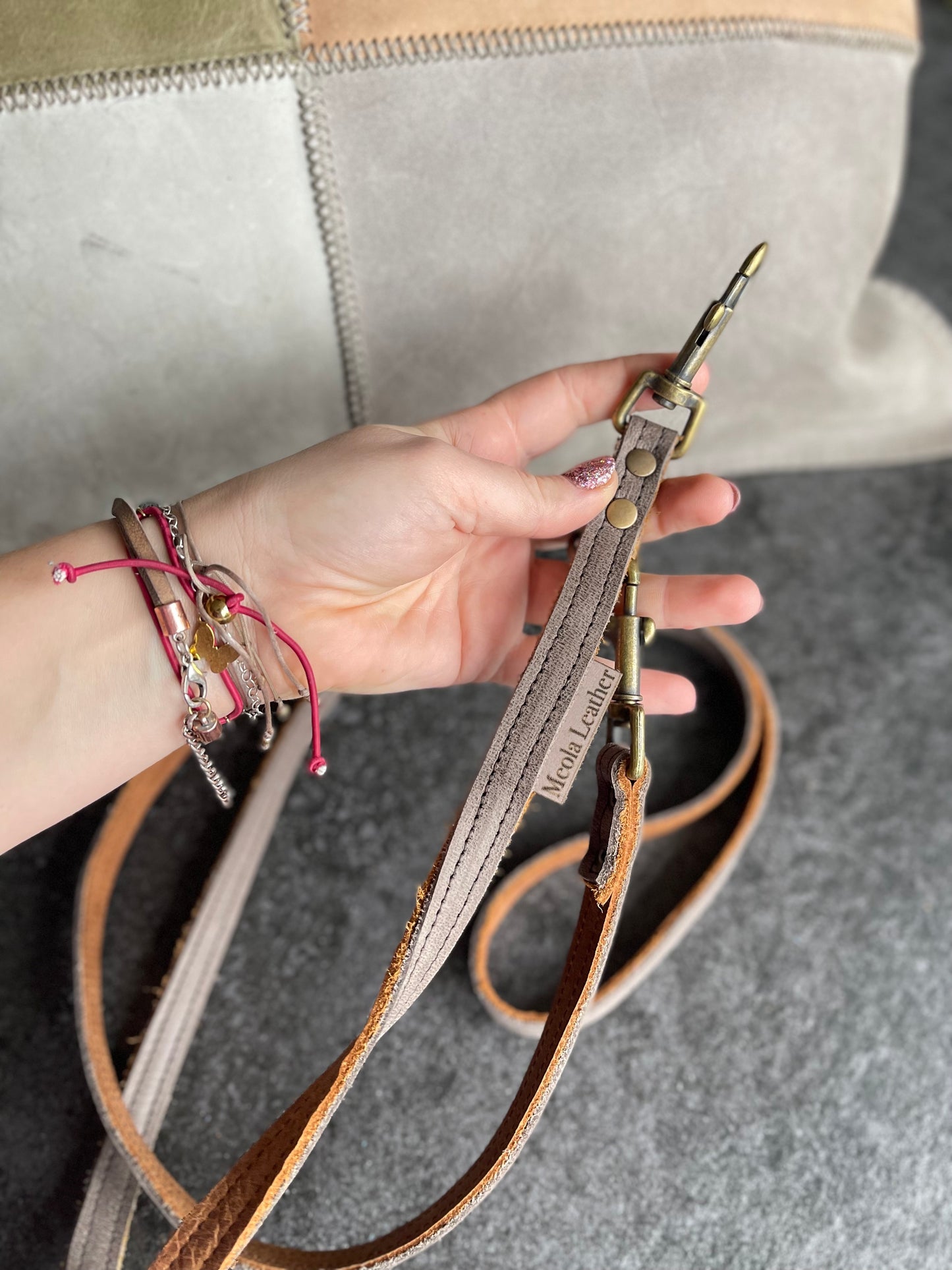 leren handgemaakte riem hondenlijn cognac 15mm breed verstelbaar bruin limited