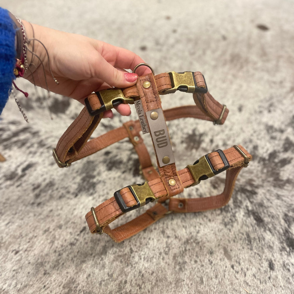 
                      
                        leren handgemaakte y tuigje op maat 20mm breed cognac
                      
                    