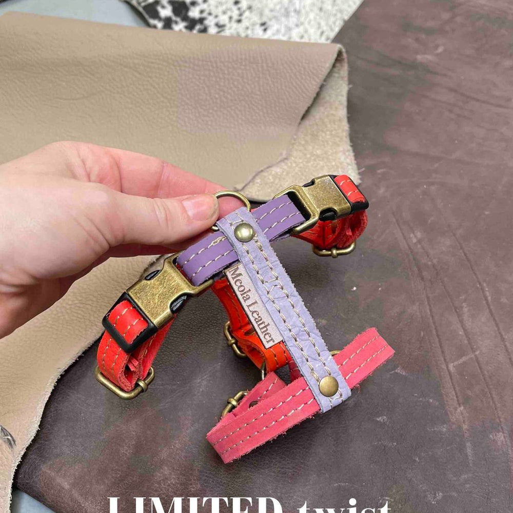 
                      
                        roze_2 limited hondentuig harnas hond y tuig goed passend handgemaakt leer meola leather dogs
                      
                    