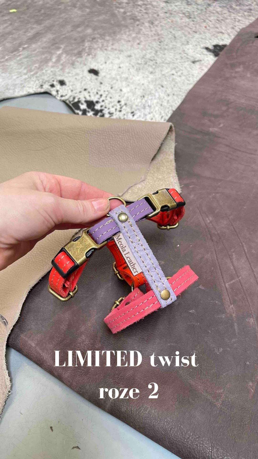 roze_2 limited hondentuig harnas hond y tuig goed passend handgemaakt leer meola leather dogs