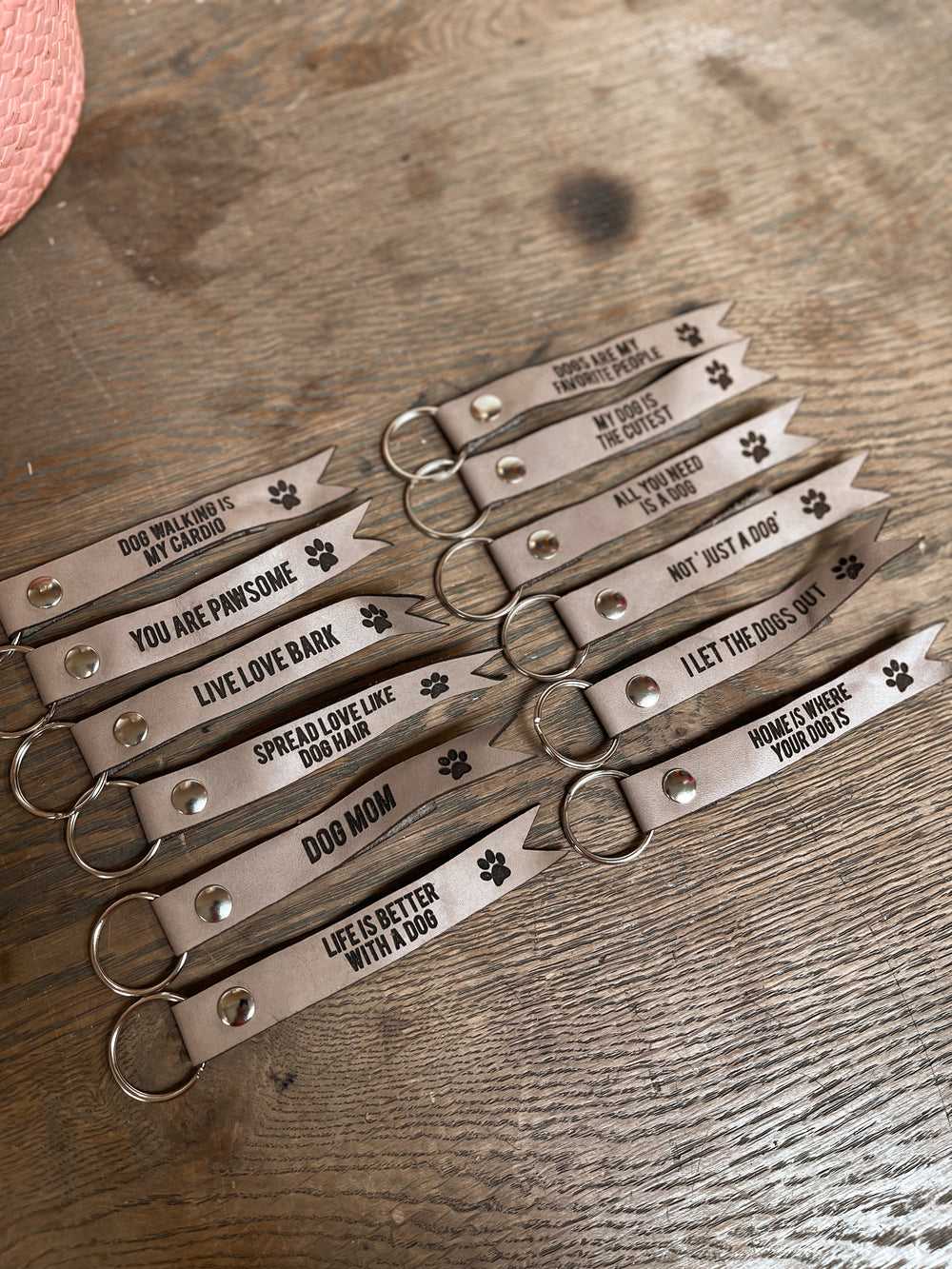 Leren sleutelhanger gepersonaliseerd