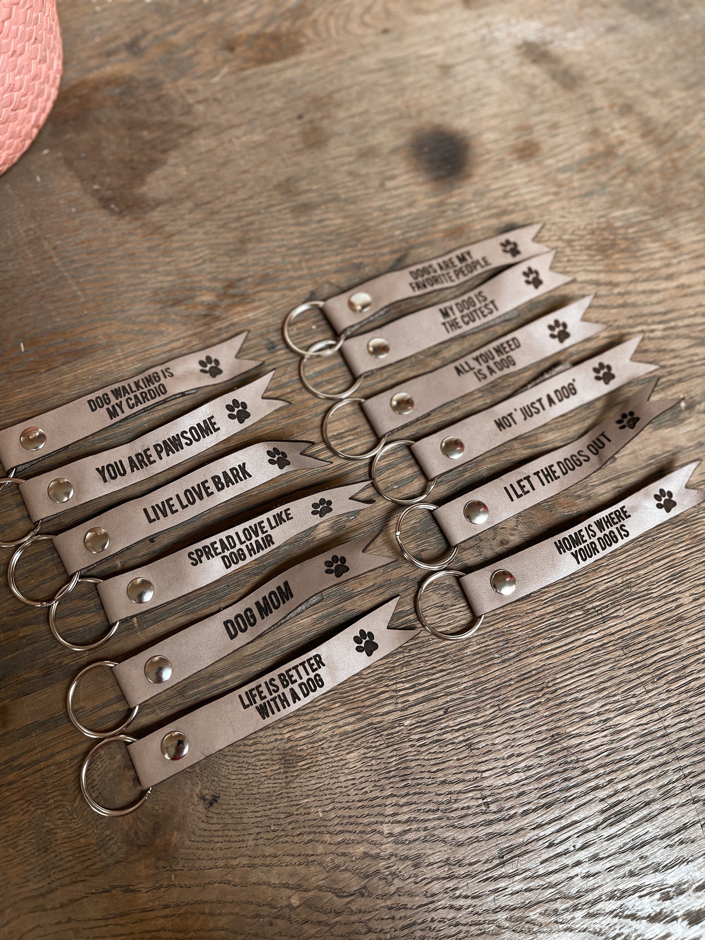 Leren sleutelhanger gepersonaliseerd