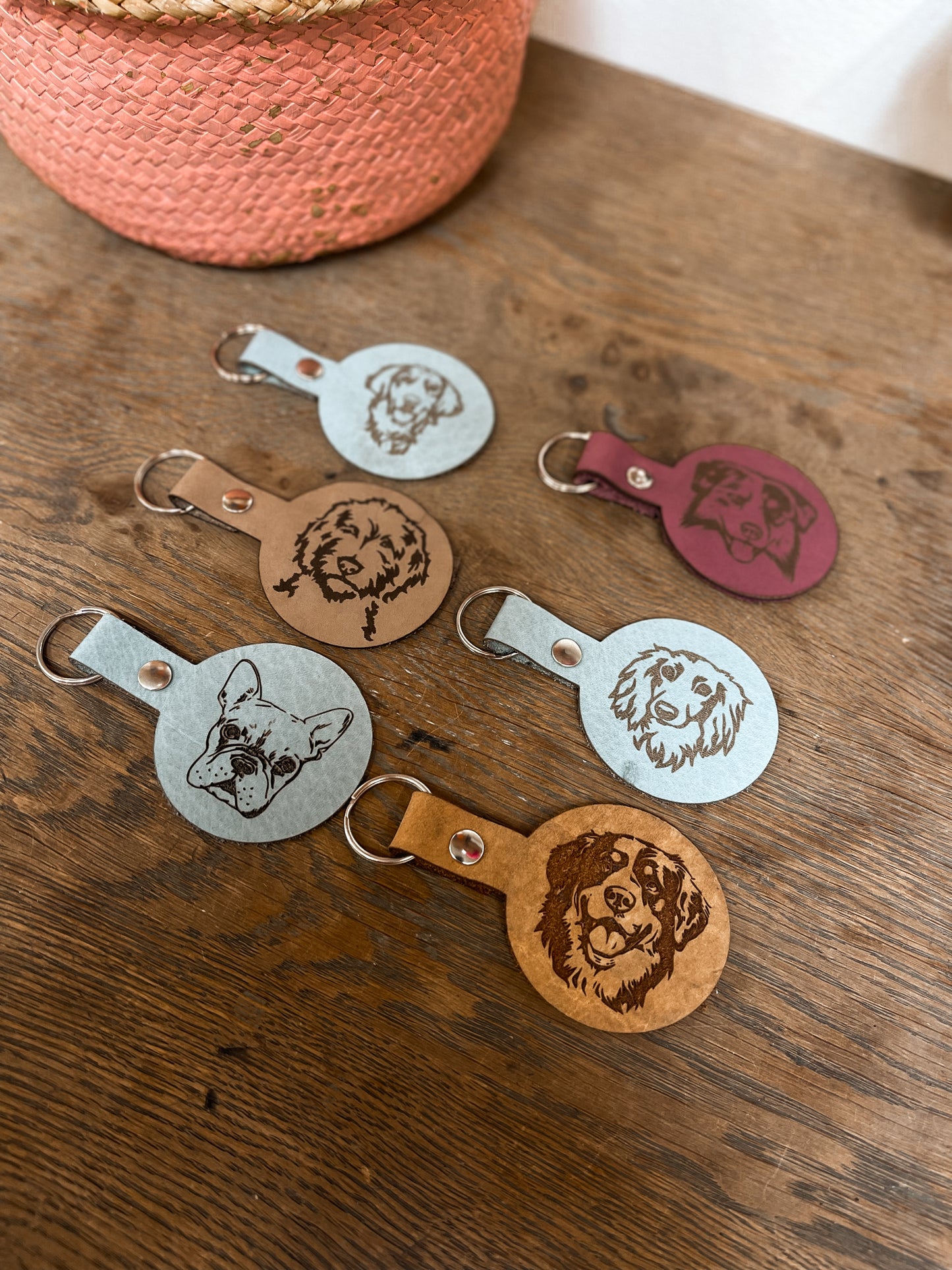 Leren sleutelhanger gepersonaliseerd